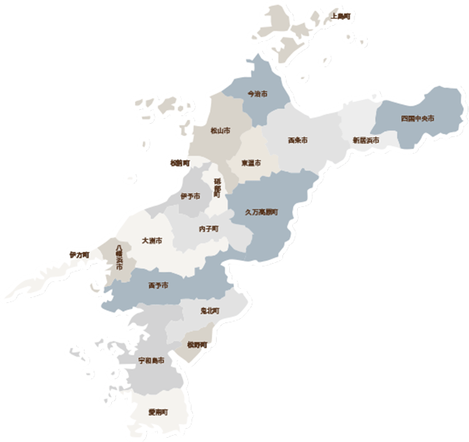 愛媛県の地図